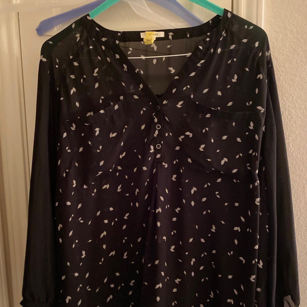Black Print Blouse